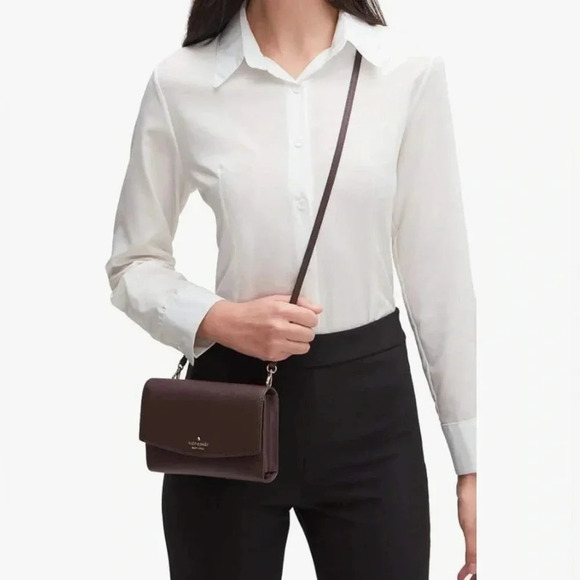 Kate Spade Laurel Way Winni Chocolate Cherry Crossbody Wallet - Picture 1 of 13